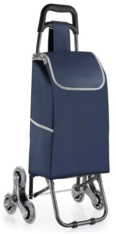 GAOAZHEN Lightweight Folding Grocery Cart - Portable Stair Climber Shopping Trolley with Rotating ls - Home Use Caddy for Easy Transportation and Stability