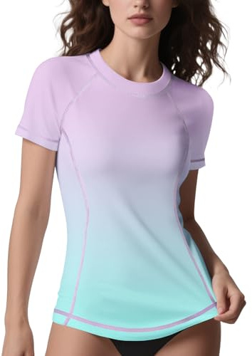 ANGEL CITIZ UV Shirt Damen Kurzarm Schwimmshirt UPF 50+ Rashguard Women Badebekleidung für Damen Surf Badeshirt S-XXL