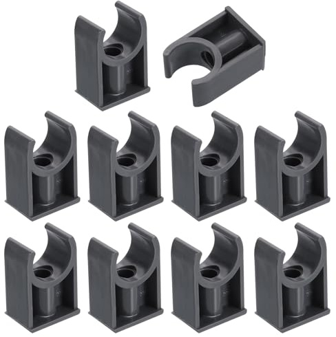 QUARKZMAN 16 Piezas De Abrazaderas De Tubo De Agua De PVC Gris | Grapas En Forma De U, Colgador De Manguera, Soporte Para Tubos, Soporte Para Tubo De Riego Para 20 Mm, De Para Bandejas De TV