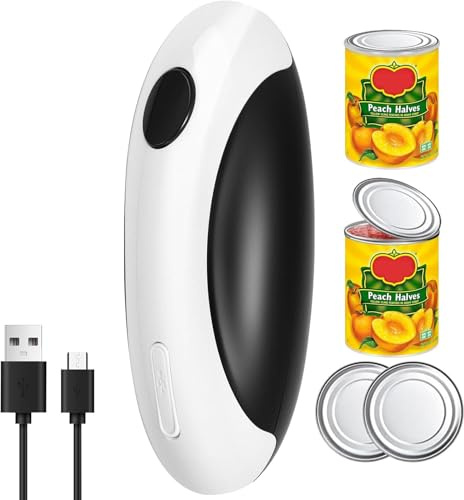 Elektrischer Dosenöffner, automatischer Dosenöffner mit einer Taste, universeller Dosenöffner, USB-wiederaufladbar, für Küche und ältere Menschen mit Arthritis, Kochen, Küchenhelfer