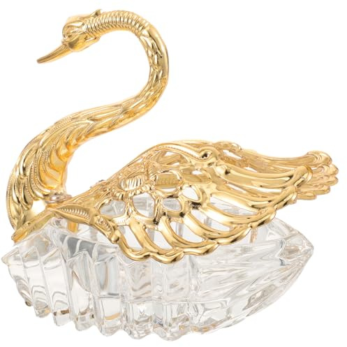 Cabilock Azucarero de Cristal con Diseño Cisne Dorado Tarro de Condimentos para Azúcar y Especias Recipiente Decorativo Moderno para Cocina Almacenamiento Seguro y Práctico