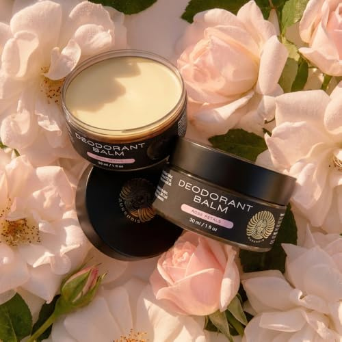 Premium Deoreme – Rose Petals – Ohne Aluminium, Natron, Parabene & Alkohol - mit grasgefüttertem Talg und Jojobaöl - 30ml für ca. 8 Wochen