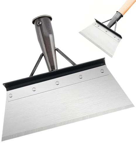 SHENGYIG Raschietto per Erbacce, 30 cm Badile da Giardino | Acciaio al Manganese Pala di Pulizia Multifunzionale, Nero Pala per Prato, per la Rimozione di Muschio, Neve e Ghiaccio