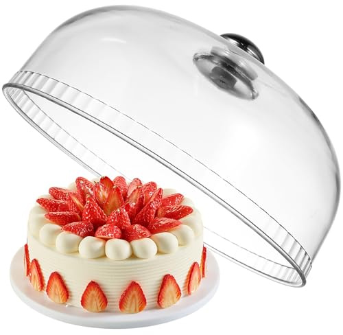 Couvercle à Gâteau en Plastique Transparent, 1 Pièce, pour Dessert | Cloche à Fromage en Verre, Couvercle de Plateau Alimentaire Ménager, Cloche Alimentaire Platique