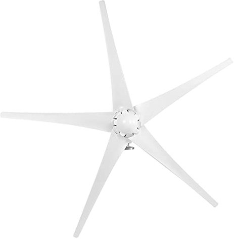 Wind Turbine Generator 1600W 5 Blade Windmill Generator Kit for Boats Terraces Cabins Homes 48V White