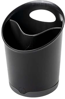 Kochblume Utensilienbehälter | Aufbewahrung von Küchenhelfern | Getränkekühler | Silikonfuß als Löffelablage | Farbe: schwarz