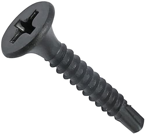 AERZETIX - C48411 - Satz von 100 Selbstbohrende schrauben schnellbauschrauben für gipskartonplatten Ø3.5x25mm - senkkopf trompetenkopf - kreuzschlitz - DIN 18182 - aus geschwärztem stahl