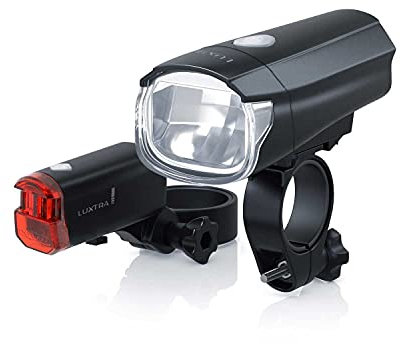 LUXTRA Fahrradlampen Set Batteriebetrieben 40 Lux ECO StVZO Kompatibel Fahrrad Licht mit Frontlicht und Rücklicht – Fahrradlicht – Fahrradzubehör – Fahrradlichterset