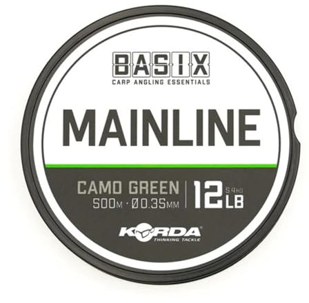Korda Basix Camo Green Hauptschnur, 1000 m Spulen