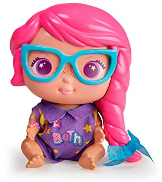 The Bellies From Bellyville - Mini Beth! Nanny der Babies Bellies, kleine Puppe, trägt Brille und AFFE, Zwei Windeln und eine Flasche, für Mädchen und Jungen ab 3 Jahren