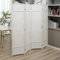 Makika Trennwand/Raumteiler Faltbar aus Bambus - Paravent Umkleide Sichtschutz Spanische Wand - 180 x 180 cm Raumtrenner 4 teilig Leinwand - Weiß