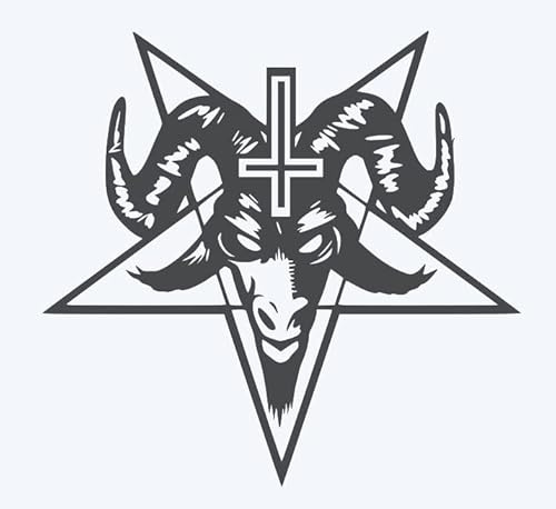 myrockshirt Baphomet-Goat ca.20 cm Ziegenbock Occult-Sigil-Pentagram-Demon Aufkleber Sticker Autoaufkleber nordischen Mythologie Wikinger