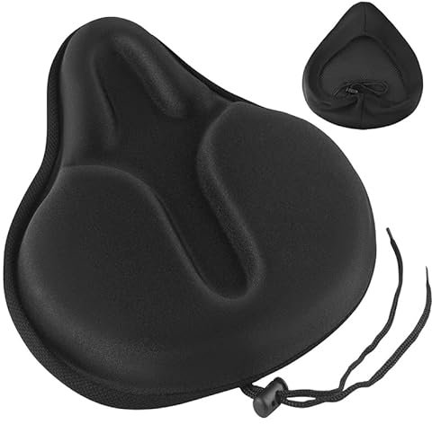BEAUTYBIGBANG Sattelbezug Gel Fahrrad für Herren und Damen, Weicher Bequem Atmungsaktive Breiter Gel Fahrradsitzbezug für Mountainbike, Rennrad, Hometrainer Fahrrad, Kreuzer, Stationäre Fahrräder