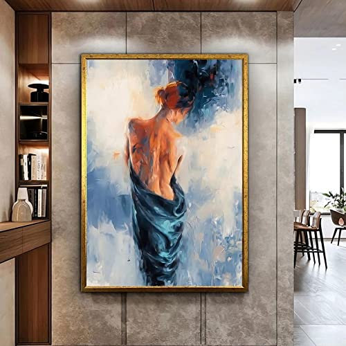 Abstrakte Kunst, sexy nackte Frau, Körperbild, Porträt, Poster, Lady Girl, Druck auf Leinwand, Gemälde, modernes Schlafzimmer, Wanddekoration, 80 x 120 cm, rahmenlos