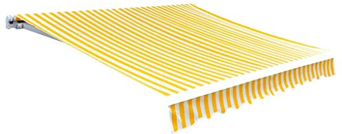 FIRBNUS Tela de repuesto para toldo, 380 x 295 cm, tejas de tela, color amarillo y blanco