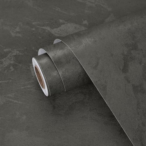 Yullpaper Tapete Betonoptik Klebefolie Möbel Grau Tapeten Wohnzimmer Dekofolie Möbelfolie Grau Selbstklebend Klebefolie Betonoptik für Arbeitsplatte Küche Schrank Folie Selbstklebend 40cm X 300cm