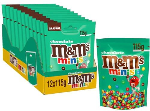 M&M'S Minis Bonbons Chocolat au Lait Grand Format 12 x115g - 1,380kg | Bonbons chocolat M&M'S Minis, Grand format parfaits pour tous les gourmands et à partager en famille au quotidien