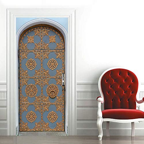 Türtapete Selbstklebend TürPoster 3D Türaufkleber Türfolie türsticker Foto Vinyl Tür Plakat für Schlafzimmer Toilette Verschönern Deko türen 80x200 cm Marokkanischer Stil