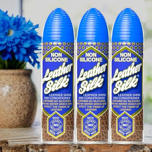 3 x 225ml Aristòwax Leather Silk Shine & Conditioner with Beeswax, Non-Silicone Formula Emollients for Leather Sofas,Handbags,Footwear, Car Seats,Furniture(675ml)