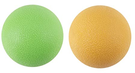 Healvian 2 Stück Tpe Faszienmassageball für Tiefe Muskelentspannung mit Rollenfunktion für Rehabilitation und Krafttraining Grün Yoga Fitnessball