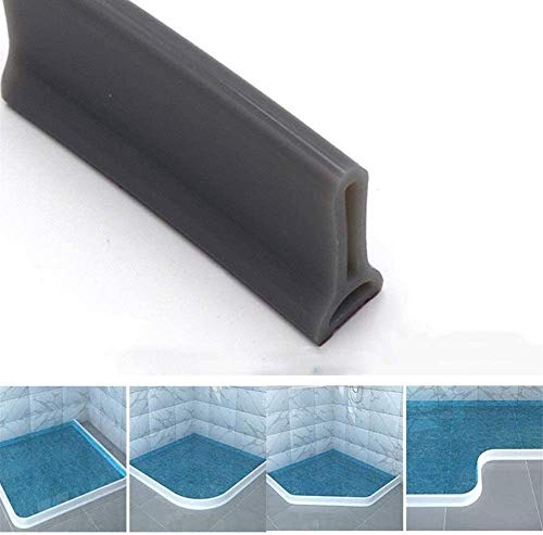 Joint d'étanchéité en silicone pour porte de douche - Imperméable - Autocollant et pliable - Empêche les débordements d'eau - Idéal pour séparation humide et sèche - 300 cm - Noir