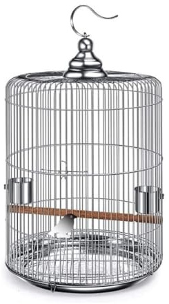 Papageienkäfig Vogelkäfig Metall Runde Vogelkäfige Große Hängende Vogelträger Papagei Flugkäfig Für Reise Nach Hause Für Drinnen Draußen(33cm)