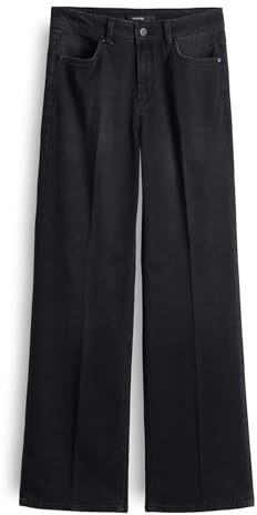 someday Damen Flared | Long Flared Jeans Carie Iconic Mid Rise aus nachhaltigem Baumwoll Mix Raven Black, 38