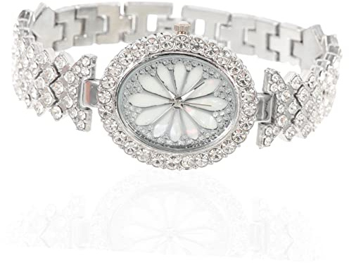 Damenarmbanduhr Silber Metall, Verstellbar, für Frauen und Mädchen | Button Battery Enthalten, für Feiertage und Jubiläum, Schlicht und Chic