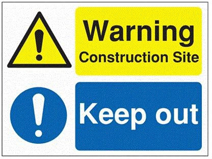 RS PRO Gefahren-Warnschild selbstklebend 'Warnschild Baustelle nicht betreten', 400 mm