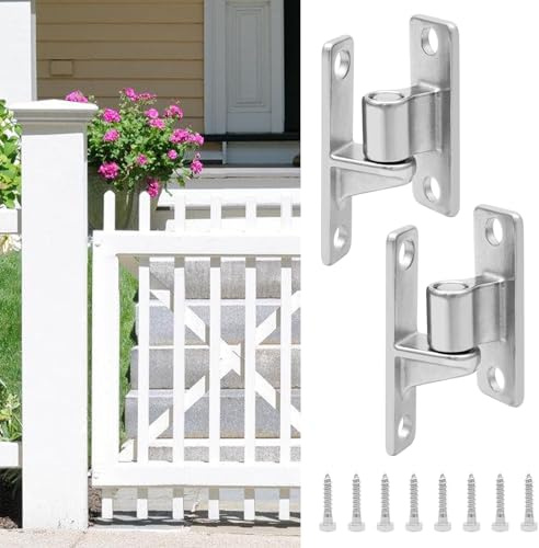 Lot de 2 paires de charnières de porte en acier inoxydable 304 - Charge maximale : 270 kg - Fixation murale - Avec charnières femelles et mâles - Charnières de portail de jardin - Charge lourde pour