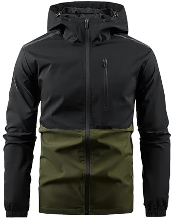 Generico Giubbino Uomo Autunno Bomber Abbigliamento Caccia Parka Invernale Giacca Da Lavoro Antipioggia Tuta Impermeabile Militare Sportivo Cappotto Men Verde militare XXL