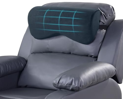 TOPROUD Nackenkissen für Relaxsessel, Ergonomisches Schaumstoff-Kopfkissen zum Schlafen, Nackenstütze mit elastischem Band für Couch, Bürostuhl, Auto (Dunkelgrau)