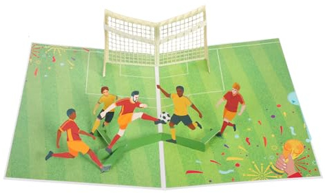 Alipis Fußball Pop up Karte Geburtstagskarte Cartoon Fußball Grußkarte Kompakt Kreative Geschenkidee für Jugendliche Erwachsene