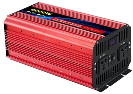 Transformateur Convertisseur Puissance À Onde Sinusoïdale 1600W/10000W 12V/24V CC vers 220V/110V CA Tension 50/60Hz Transformateur Solaire Voiture avec Écran LED(24V60HZ,8000W)