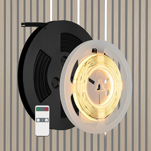REV LED akustikpanel, 3 m, självhäftande, vit, dimbar, kan skäras till med LED-profil, osynlig att vara avstängd