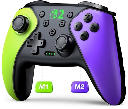 Wireless Pro Switch Controller for Switch 2/Switch/Lite/OLED/Android/iOS/PC, Switch Controller with Programmable Back Buttons, 6-Axis Precise Motion Control/Dual Motor Vibration/Adjustable Turbo