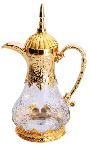 Scaldalatte arabo per caffettiera di capacità da 1600 ml, bollitore per tè multiuso con bottiglia d'acqua in vetro portatile