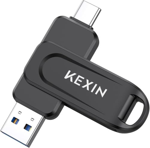 KEXIN USB C Stick 32GB USB 3.0 OTG, bis zu 100 MB/s, Dual-USB Type-C & USB-A Anschlüsse, Speicherstick für Handy, iPhone 15/16/17, Tablet, Auto, PC