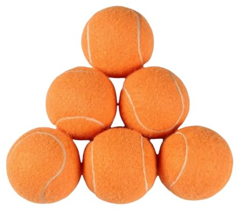 zeryor 6 st träningtennisbollar, hög elasticitet övningstennisbollar för nybörjare, hållbara filtträningsbollar för tennisträning och husdjur hund interaktiv lek (orange)