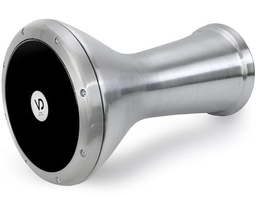 Darbuka 3048 - Tambor de mano oriental Solo VD de aluminio, color plateado