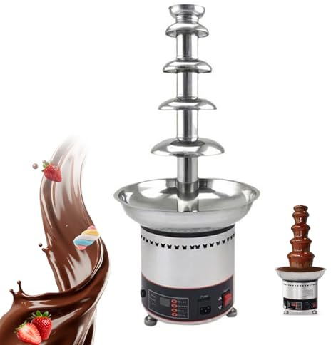 Fontana di cioccolato, grande torre di fusione in acciaio inox, 4-6 ripiani, automatica per feste di compleanno e celebrazioni, perfetta per eventi e raduni