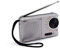 Caliber Kleines Radio - Tragbares Radio mit Batterie - AM/FM Küchenradio - Taschenradio mit AUX-In - Silber