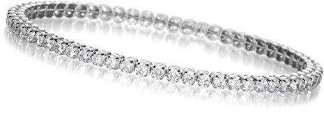 YoungDiamondFashion YDF Premium Tennisarmband Flexibel Elastisch Endless 925 Sterlingsilber mit Zirkonia Steinen Glitzerarmband Hochzeitsschmuck Damen Länge 19 cm