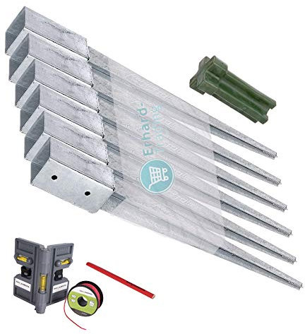 GAH-Alberts Einschlag-Bodenhülsen 6er-Set Einschlaghülse für Vierkantholz-Pfosten/Zaun 71 x 71 mm 750 mm