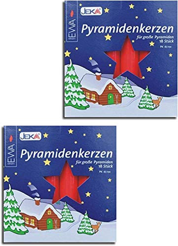 EWA-Marine jeka Pirámide Velas 17 x 100 mm, Rojo, 36 Stück