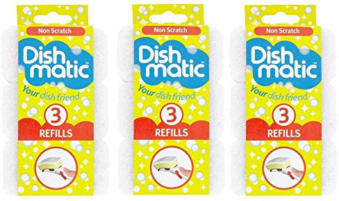 Dishmatic Sponges, Foam, White, 3 Count (Pack of 3)