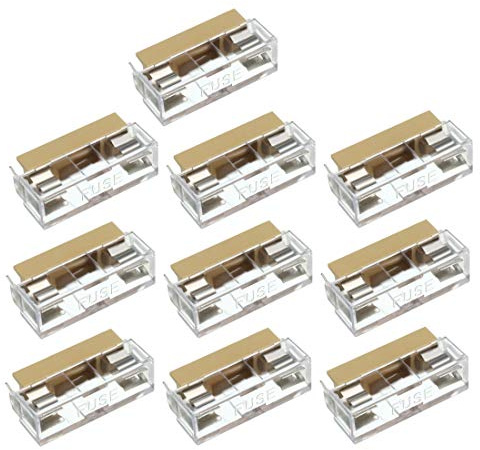 sourcing map 10pcs 250V 10A Dual Terminals 6 x 30mm Fuse PCB Panel Mount Holder Case