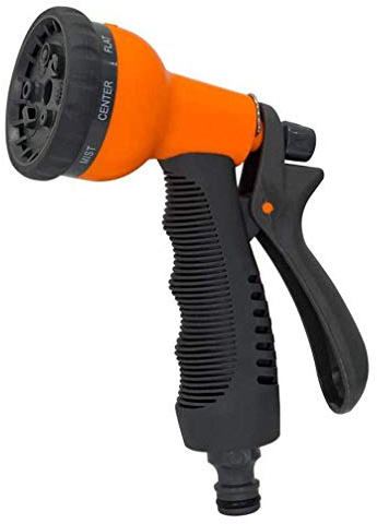 Pistola de riego para manguera de jardín, 8 patrones de riego ajustables, pistola pulverizadora de manguera de agua de alta presión, para riego césped al aire libre lavado de coche ducha de mascotas