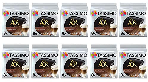 Tassimo L'OR Latte Macchiato Coffee Pods - 10 Packs (80 Drinks)