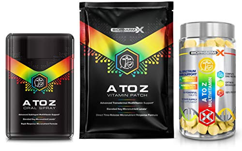 Multivitamin Tablets for Men & Women (120 Tablets) + A to Z Vitamin Oral Spray (20ml) + A to Z Vitamin Transdermal Patches (x5)